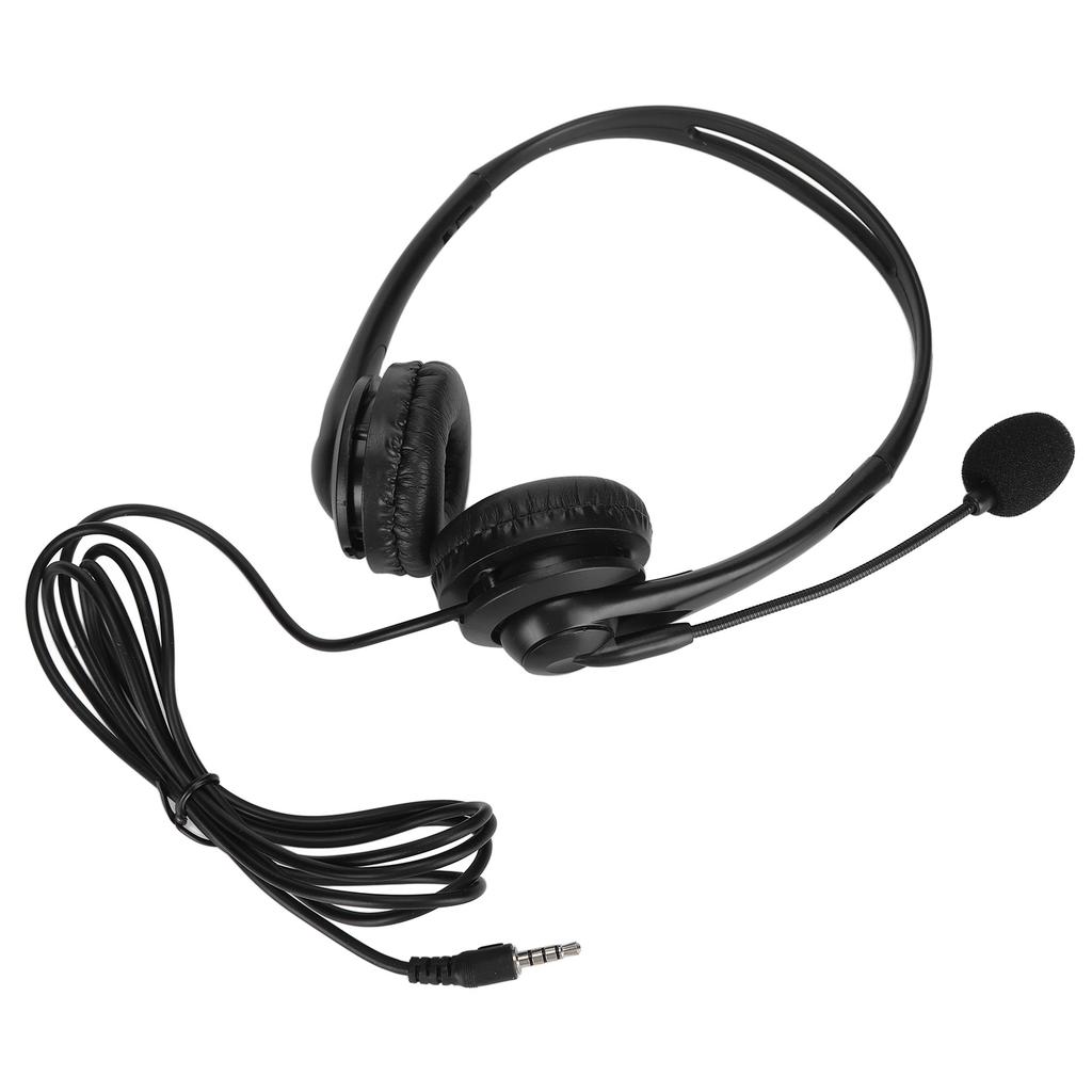 Customer Service Headset Hands Free Stereo Corded Binaural PC Noise Cancelling Headphone for Phone Sales3.5 Mm