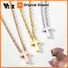 Vnox Men's Small Cross Pendant Simple Classic Stainless Steel Jesus Christ Necklaces Religious Women Unisex Jewelry 20" Chain