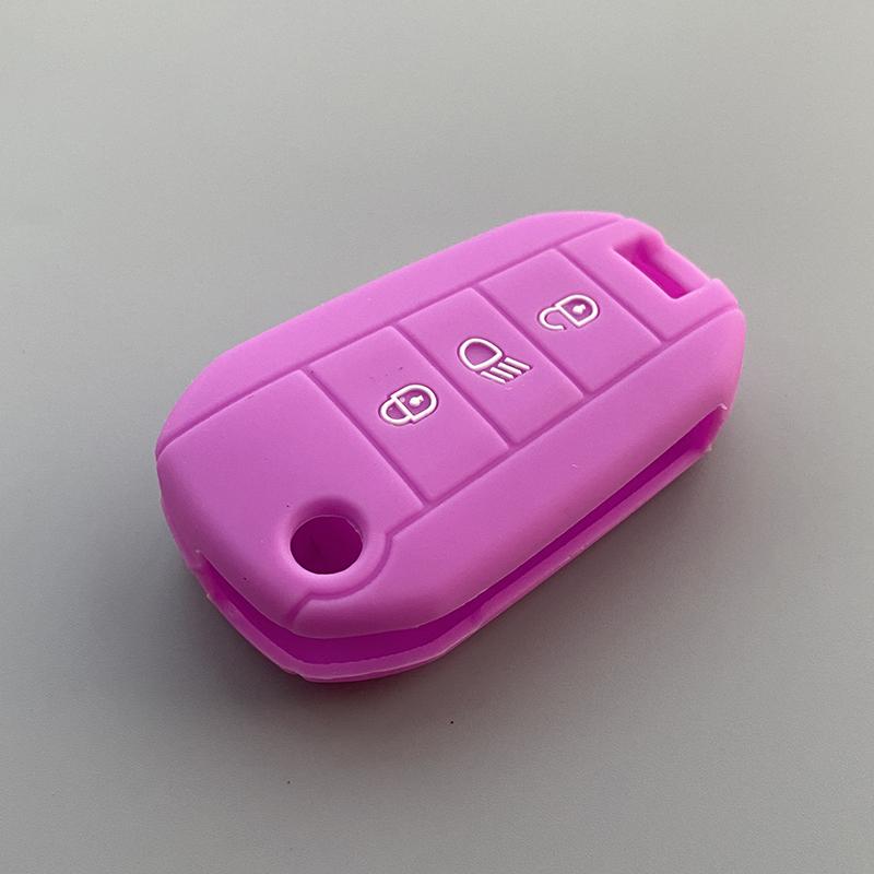 Silica Gel Car Key Case Cover for Peugeot 2008 308 T9 208 For Citroen Berlingo 2019 C3 Cactus Picasso C4l C5 X7 C8 Folding Key