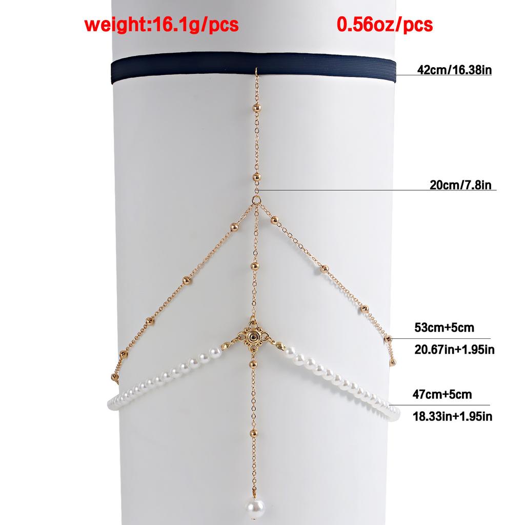 Europa, Amerika, sexy Imitationsperlenanhänger Mode Beinring Frauen, elastisches Seil vielseitige Spice Girl Beinkette Spot