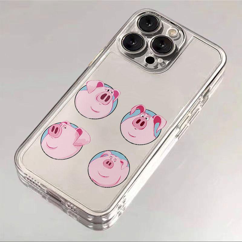 Four Pig Head iPhone 17 Mobile Phone Case Cartoon Application Apple 16pro Space Case 14 Transparent 13 Spoof 15