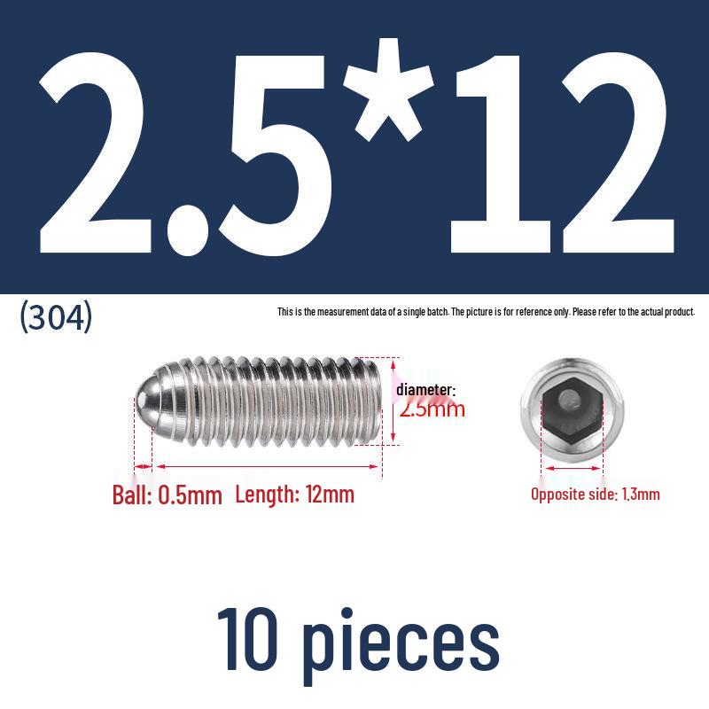 Stainless Steel Ball Plunger Set: M2.5-M16 Ball Screw Positioning Spring Plunger