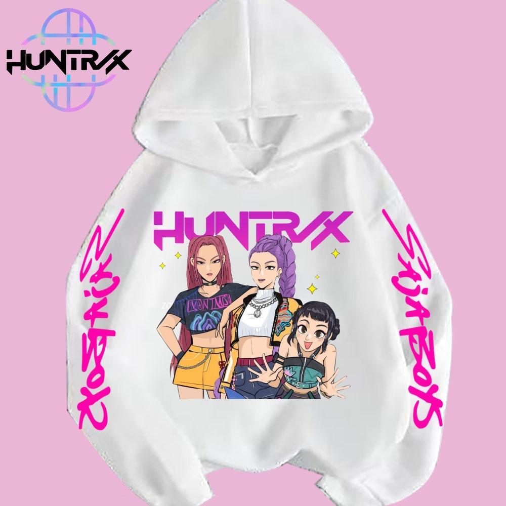 HUNTRIX SAJABOYS K-POP Group Boy Girl Pullovers Hoodie Outdoor Street Sports Casual Loose Children Long-sleeve Warm Sweatshirt