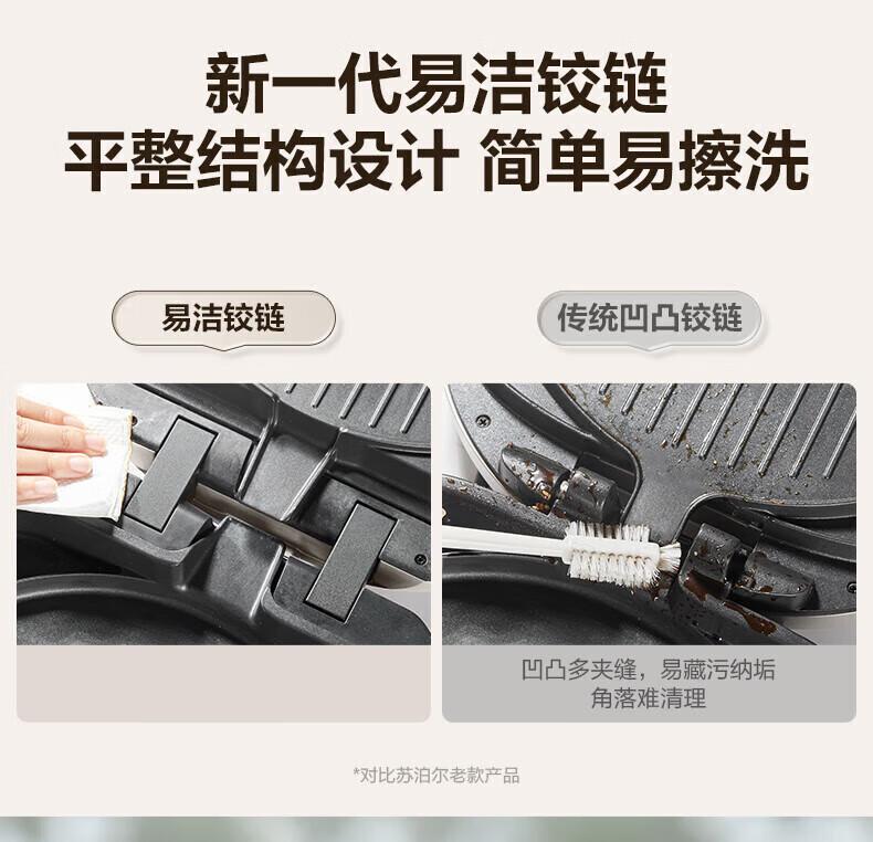 SUPOR electric pancake maker with 0-fluorotitanium porcelain non stick pancake machine for household double-sided heating pancake pot