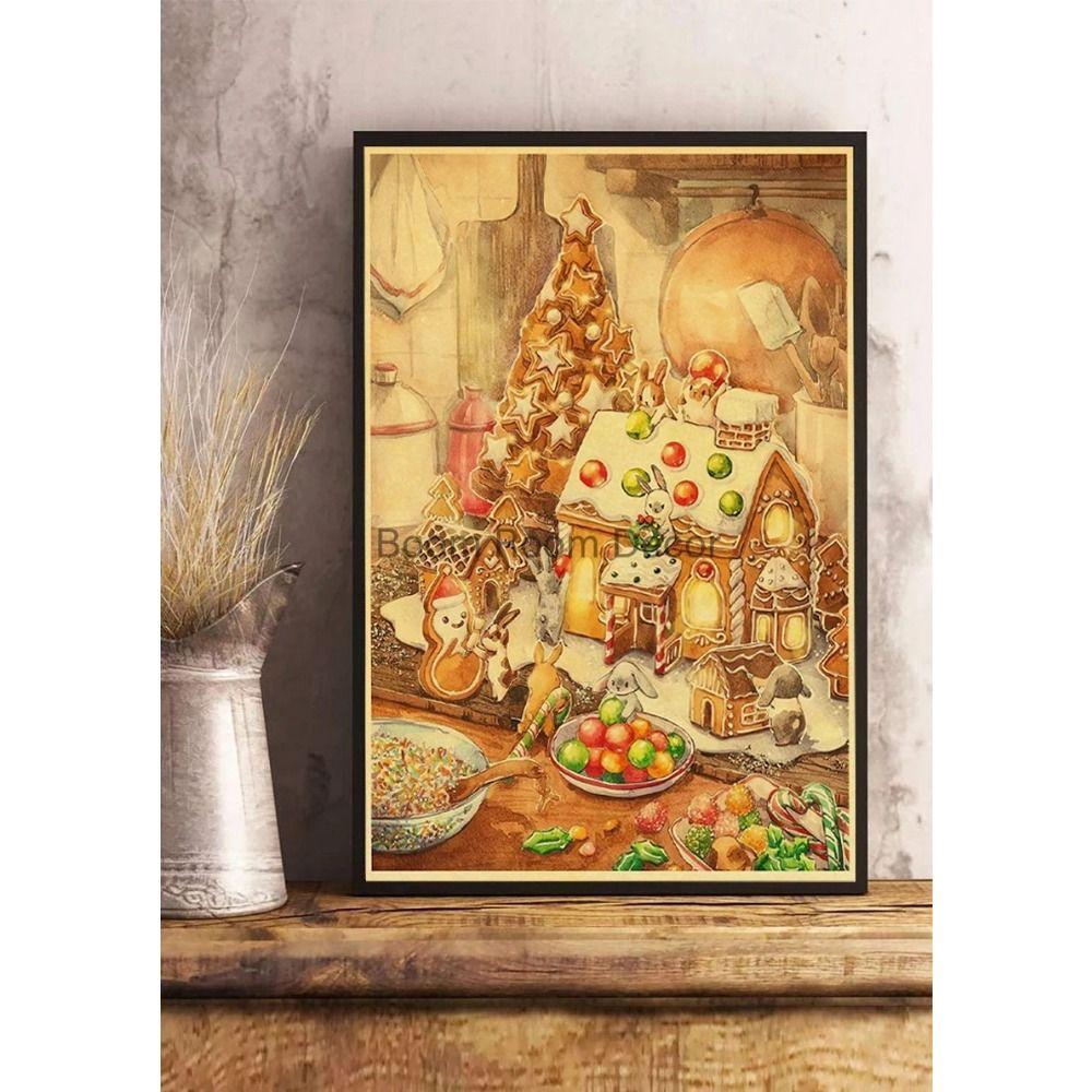 Vintage Christmas Metal Wall Decoration, Holiday Sticker Sign