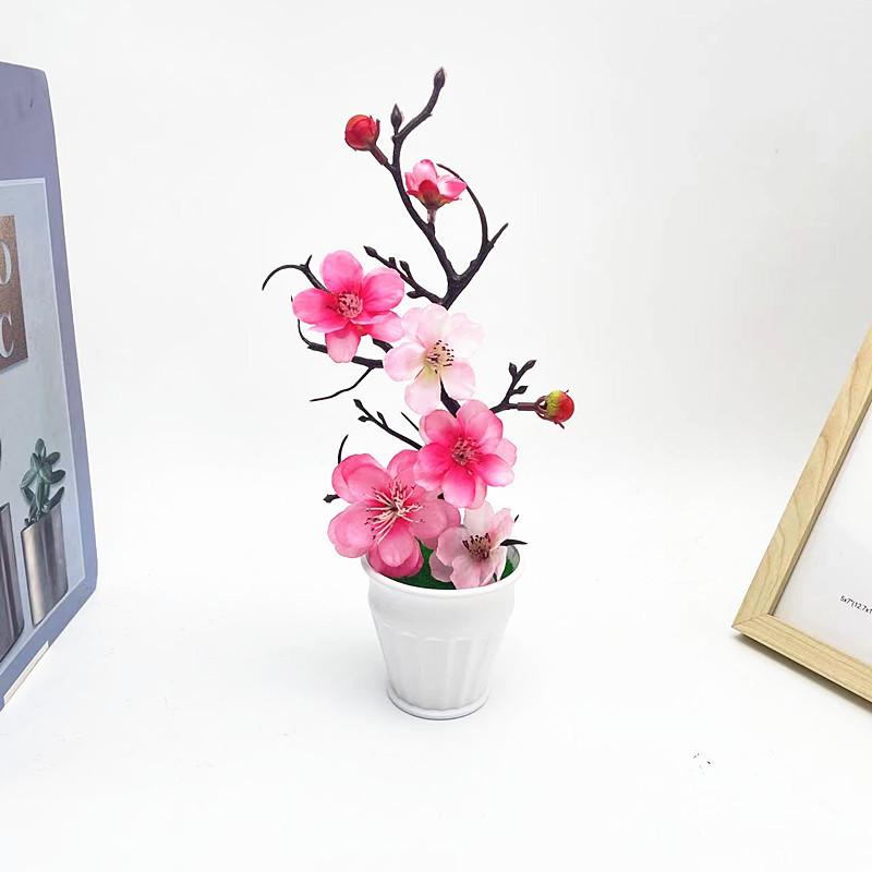 Prunus Realistic Plastic Mume Plant Bonsai Living Room And Office Decorations