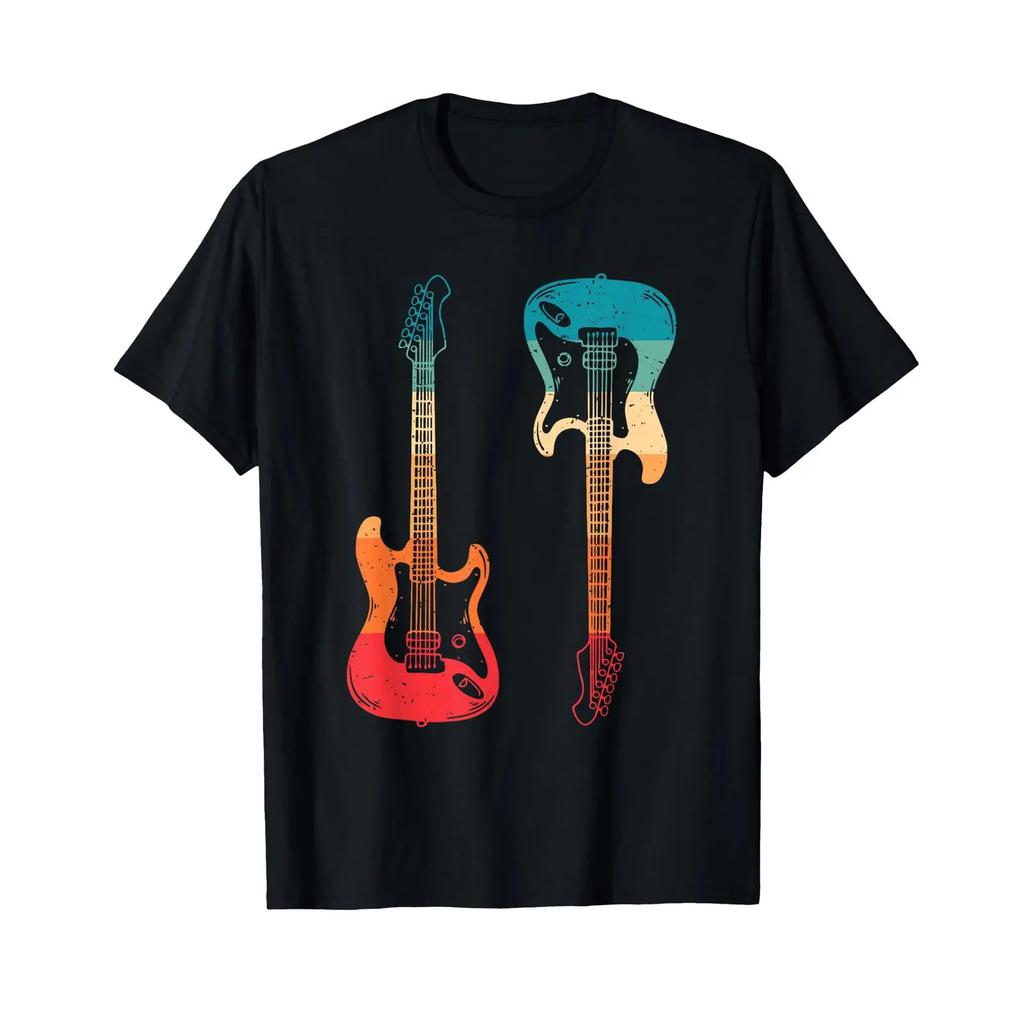 Retro Guitarists Electric Guitar Bass Rock Music Unisex T Shirt Vintage Unisex Stretched Breathable Comfortable Stylish