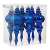 Vintage Style Gourd Ornaments 6 Pcs Finial Drop Christmas Ornament, Glitter Shatterproof Plastic Matte Texture Tree Decoration for Holiday Hanging
