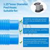 Pool Pump Hoses 1.25 Inch X 59 Inch Filter Pump Replacement Pool Hose For Above Ground Pools Flexible PE Tube For Swimming Systems (4 Pcs Blue)