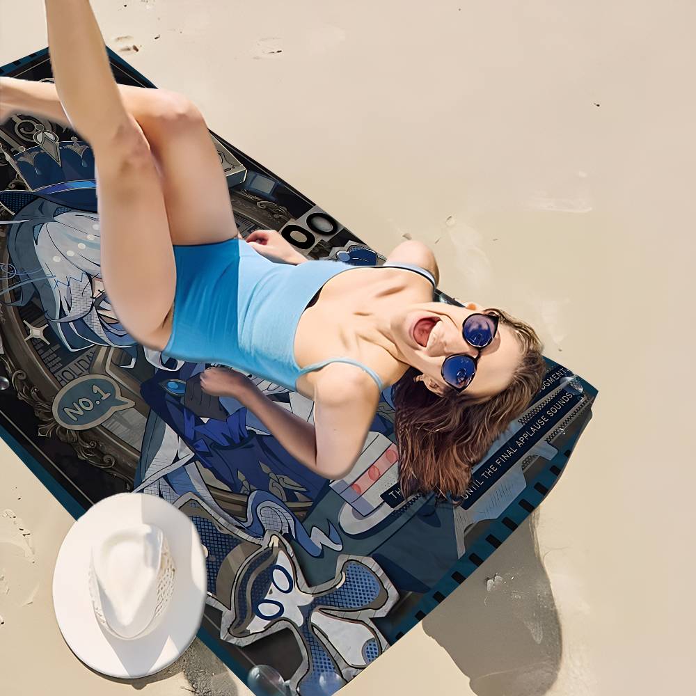G-Genshin I-Impacts Furina Foutiane Microfiber Beach Towel Absorbent Quick Dry Soft Yoga Swimming Resort Mountain Climbing Towel