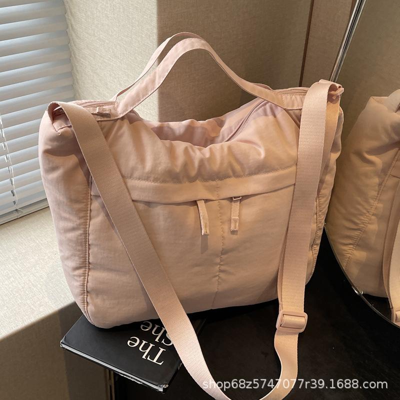 2025 New Cotton Bag Women's Lightweight Multi-pocket Large-capacity Handbag Shopping Menu Shoulder Crossbody Bag