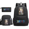 One Piece Luffy Anime Print Student Backpack Set 3 In 1 School Bag for Boys Girls with Pencil Case Tote Shoulder Bag
