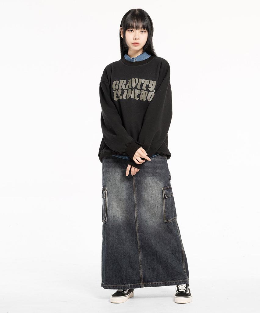 ELIMENO El Graffiti Oversized Sweatshirt Black (Beige)
