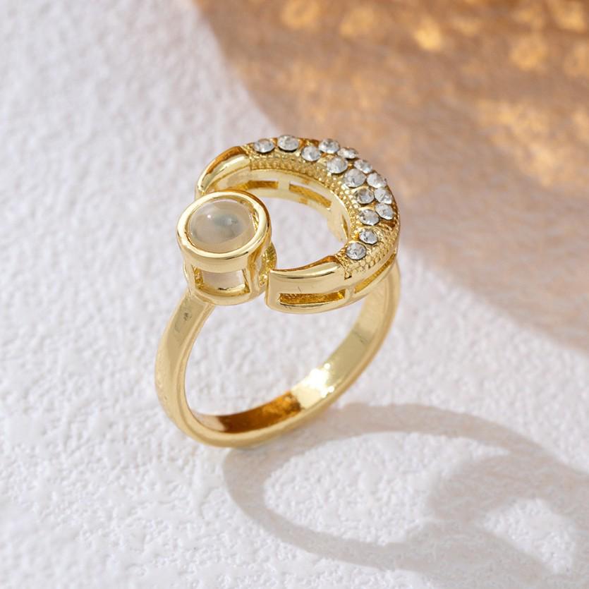 100 Languages "I Love You" Moon Projection Ring Necklace