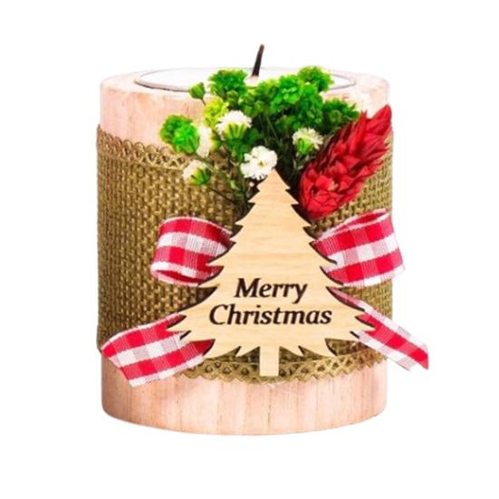 

Yousheng Christmas Candle Holder Wooden Merry Christmas Tealight Candle Holder Festive Decoration Xmas Tealight Holder for Holiday Gift New Year Party C