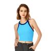 2025 High Elastic Contrast Color Sports Bra – Women's Shockproof Fitness Yoga Vest with Fixed Cups for Autumn/Winter