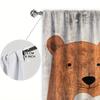 2pcs Three Bears In Nordic Style Printed Curtain for Home Decor - Rod Pocket Window Treatment for Bedroom, Office, Kitchen
