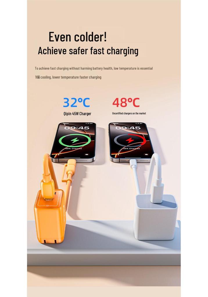 45W Ice Speed Charger for Apple 17, Air Gallium Nitride PD Fast Charging, Type-C Mobile Phone Plug