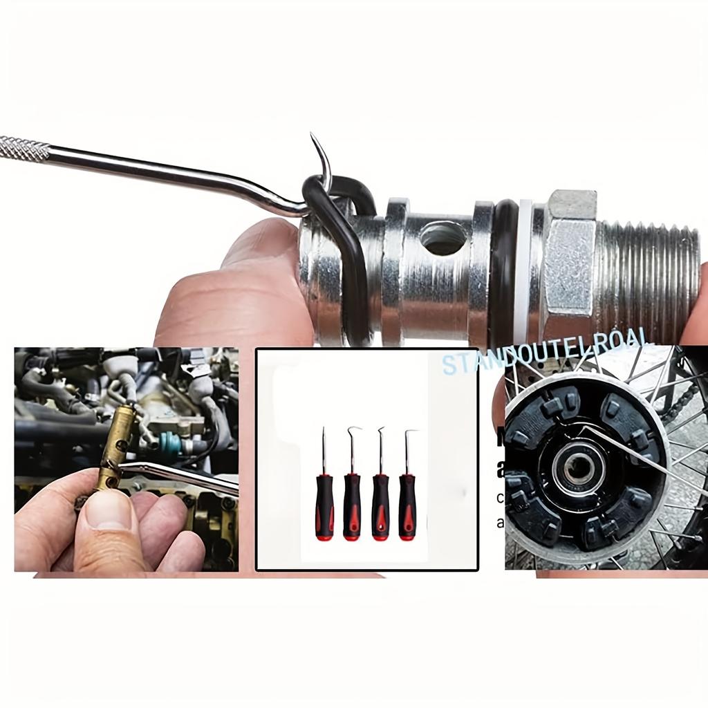 4pcs/10pcs Precision Pick and Hook Set, Car Auto Oil Seal, O-Ring Seal Gasket, Pick Hook Puller Remover Precision Hook and Pick Set