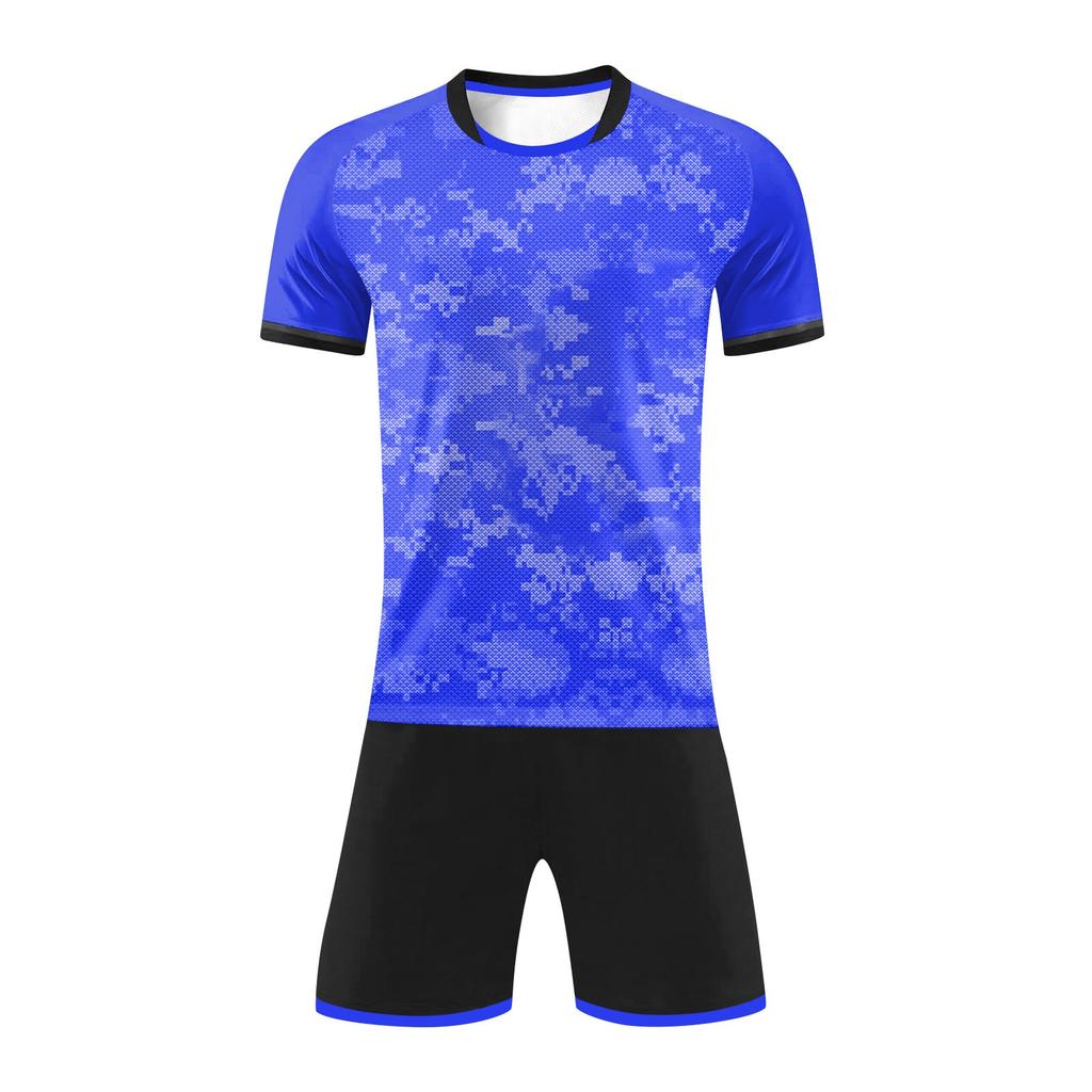 Men Soccer Uniform Set Quick Dry Short Sleeve Jersey and Shorts Comfortable Athletic Sportswear for Training Match