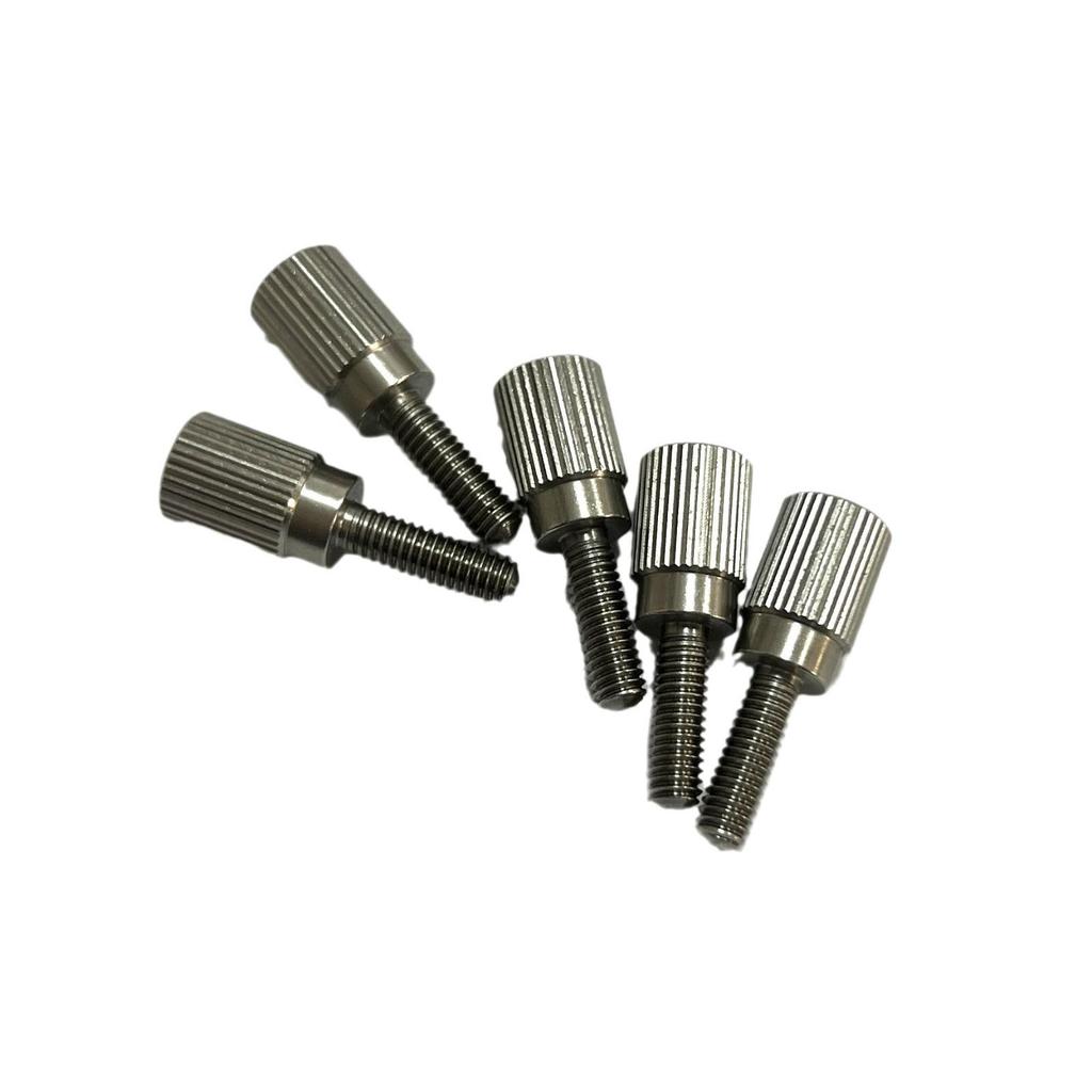 12mm M4 Knurled Thumb Screw, 303 Stainless Steel, 15mm Head, One Piece