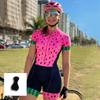 Schmal geschnittener Damen Einteiler Radanzug, Kurzarm Schnelltrocknend MTB Rennrad Skinsuit Radfahren