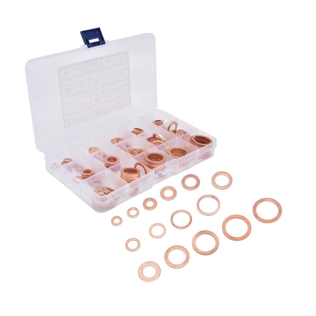 150Pcs Copper Washer Sealing Washers Assortment Oil Seals Gasket for Pumps Valves M5?M22