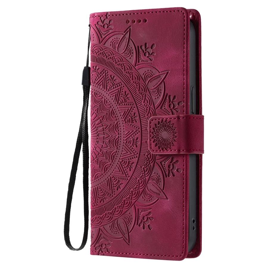 Embossed Totem Leather Case for iPhone 17 Air 16 16E 15 14 13 12 11 Pro Max XS Max XR 7 8 Plus -SE Flip Card Wallet Phone Cover