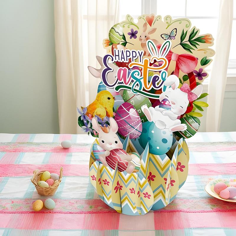 Pop-up Osterkarten 3D Frühlingsfeiertag Dankeskarte Osterhasen Grußkarte mit Umschlag für Kinder Erwachsene Tochter