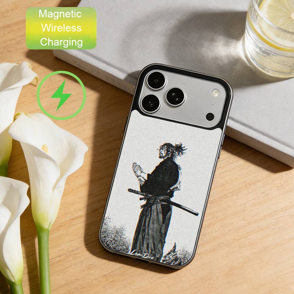 Classic V-Vagabond S-Samurai Phone Case For iPhone17,16,15,14,13,12,11 Max Black Wireless Charging Protecitve Cover iPhone11PROMAX