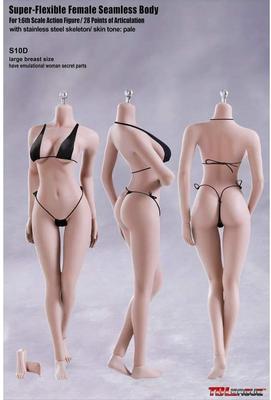 Skala Action Figur TBLeague S10D Sømløs Krop med Hovedløs og Udskiftelige Fødder Buste Størrelse [TOYBARJAPAN] 1/6 Krop Ultra-Fleksibel (Bleg Serie,