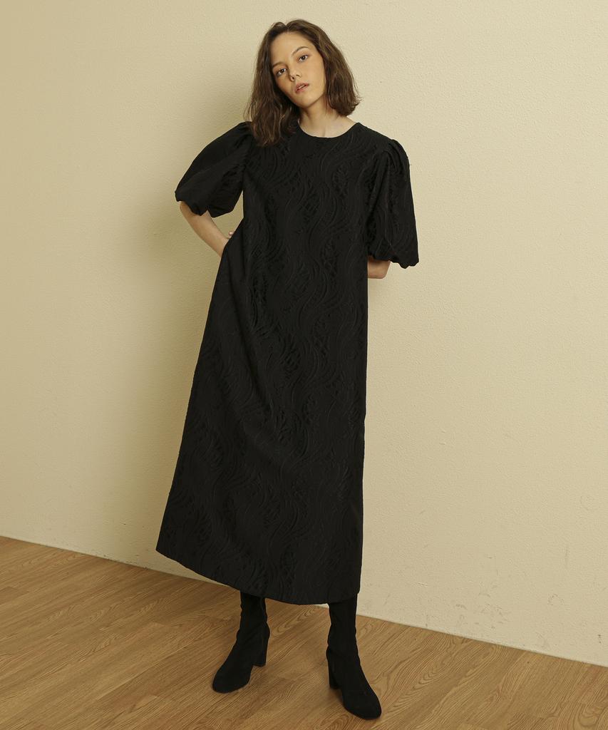 Tina Blossom Quilted Black Dress