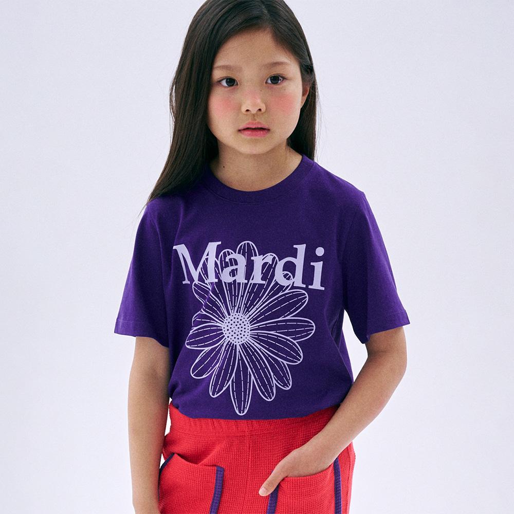 [mardimercredi] KIDS T-SHIRT FLOWERMARDI_PURPLE LILAC S(100)