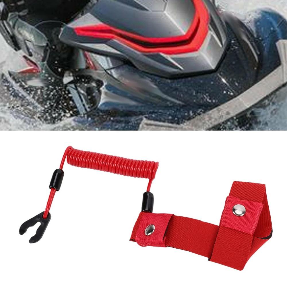 Red PWC Engine Cutoff Lanyard Stretch Design Start Stop Safety Lanyard  Emergency Stop