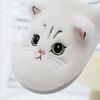 Ship In 24 Hours White Cuddle Kitty Slippers Woman Indoor Fuzzy Shoes 46-47 Warm Cat Lovers Slipper Women Funny Animal Slipper