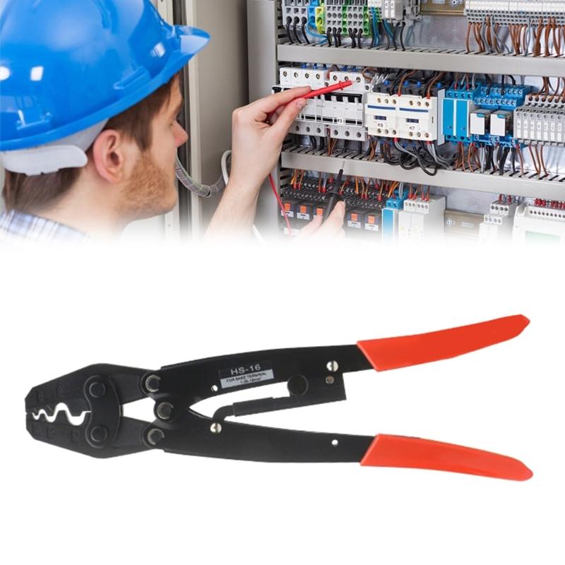 Ratcheting Terminals Crimper Tool With Adjustable Height For Reliable Automotive Circuit Repairs NonSlip Grip Handle