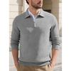 Men S European Size Jacquard Long Sleeve Turn Down Collar Casual Sweatshirt