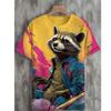 Summer Men's Cat 3D Printed Crew Neck T-Shirt