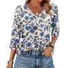 Women's V Neck 3/4 Sleeve Tops Casual T Shirts Basic Summer Tees Loose Fit Fall Pullover Tunic