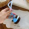 Kawaii Funny Simulation Food Keychain Burger Bag Keyring Cute Cake Plush Pendant  Boys/Girls
