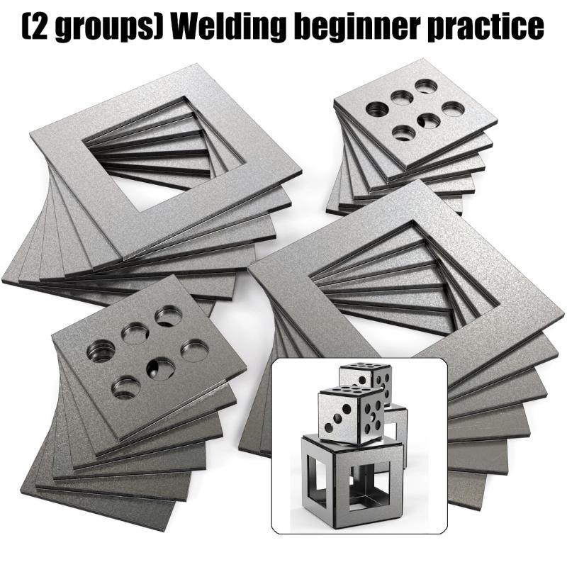 2Pcs Welding Practice Steel Plates Neat Edges Smooth Side For Novice Skill Development Block And Shape Assembly