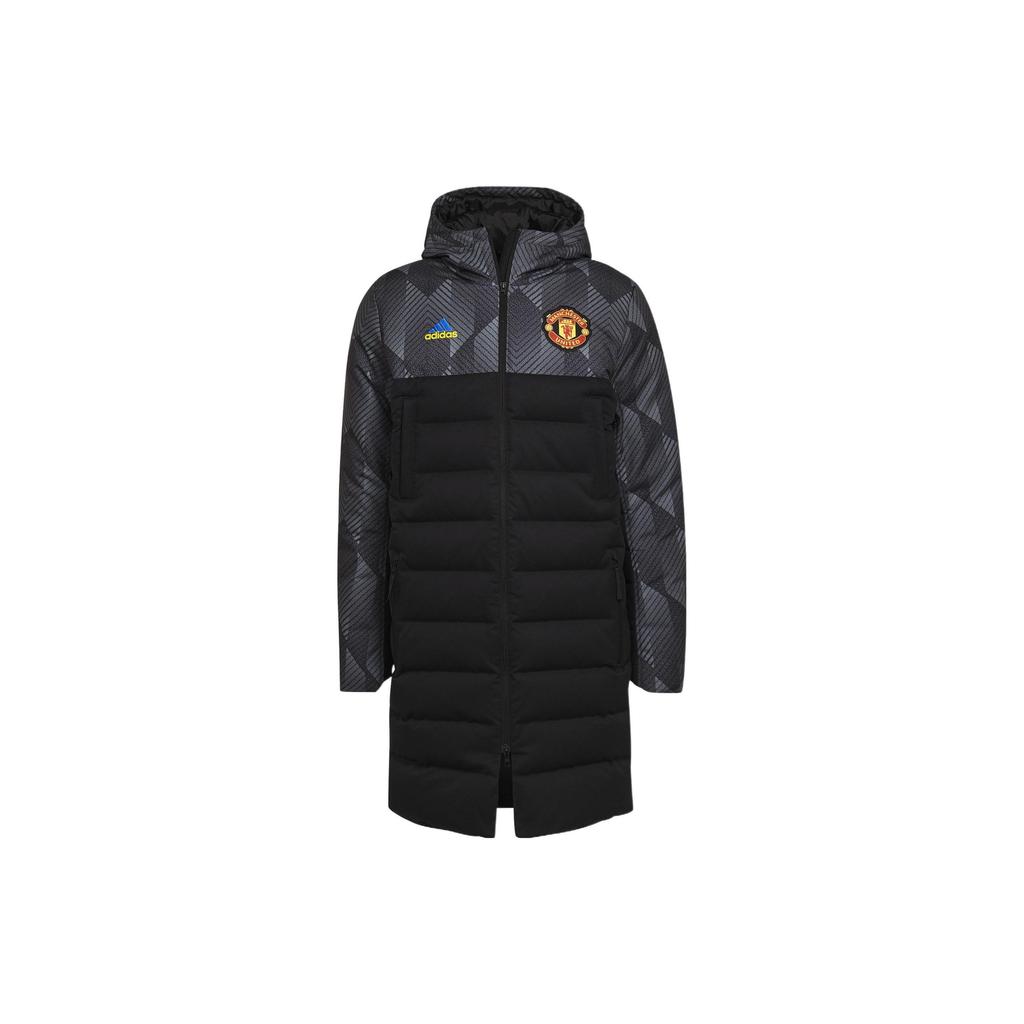 Adidas Manchester United Down Jackets Men's Black Hooded Moderate Other GR3884