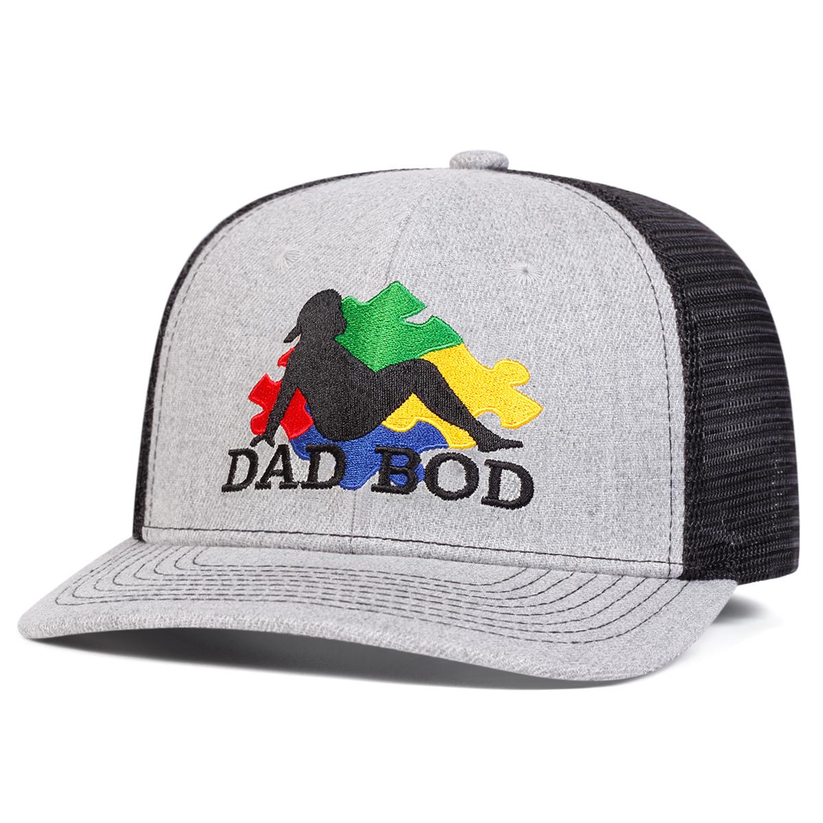 

Embroidery Baseball Hat DAD BOD Adjustable Mesh Sun Hip Hop Unisex Summer Outdoor серый