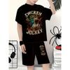 Children's Casual Set: Summer Boys' Fashionable Printed Short-Sleeve Shirt and Shorts Set