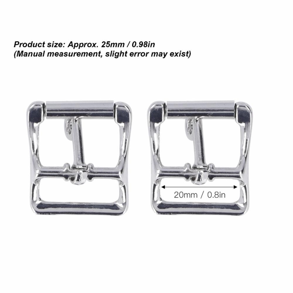 5pcs Easy Installation Metal Replacement Buckle Square Center Bar Single Prong Buckle Leather Craft