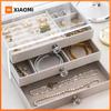 Xiaomi High-Capacity Flannel Jewelry Box Drawer (3-Layer) – Perfect for Storing Earrings, Necklaces & Rings