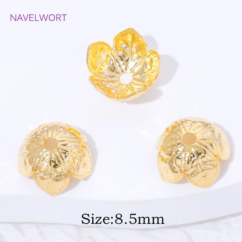 

2/4/6Pcs 18K Gold Plated Brass Flower Bead Caps For Jewelry Making,Beads End Caps For Bracelet,DIY Earring Making Accessories 2 pieces