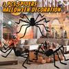 1pc Halloween Decor Giant Black Plush Spider Halloween Party Bar Haunted House Horror Props Outdoor Scary Large Spiders