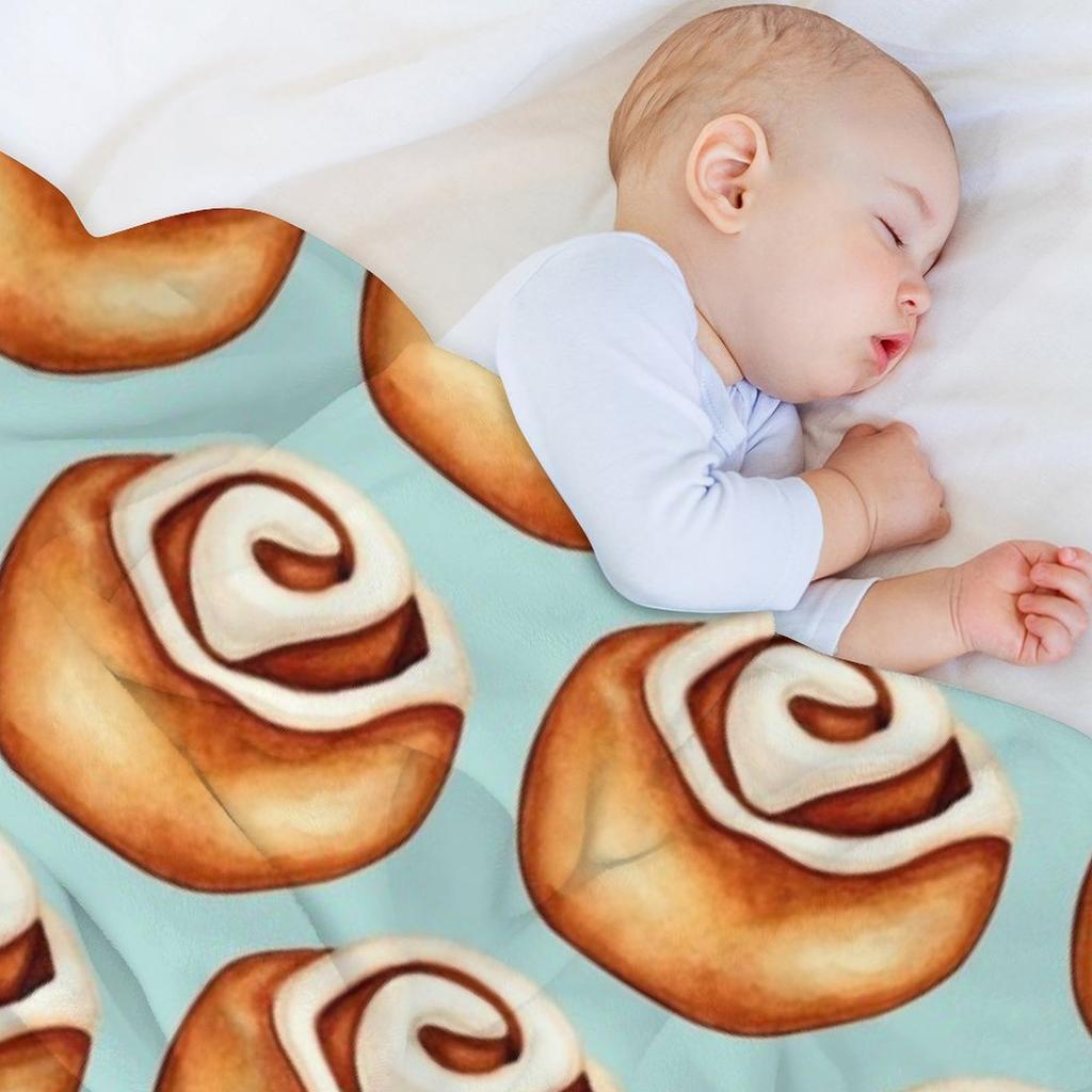 Motivo Cinnamon Roll - Coperta Blu per Letto Invernale regalo divertente Trapunta da Letto Coperte