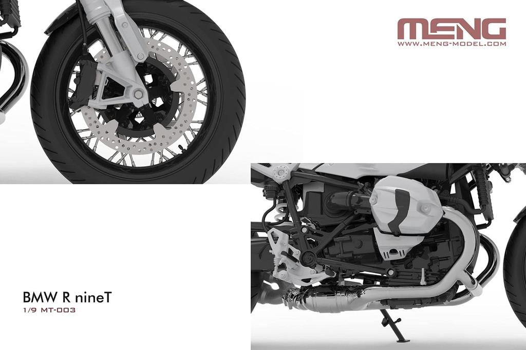 Meng Model Scale BMW R nineT Standard Edition Plastic Model MMT003 1/9